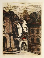 Houses – Original Lithograph by Vojtěch Horálek (2010)