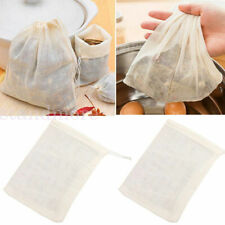 10/50PCS Cotton Muslin Drawstring Bags Bath Herbs Empty Tea Filter Making Spice