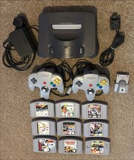 Nintendo 64 N64 Console With 2 Controllers And 9 Games, Plus Rumble Pak.