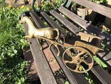Solid Brass Horse And Cart Ornament/Window Planter  - Vintage 