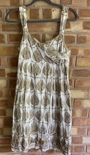 JULIET DUNN White Mini Dress Size 2 / Medium - Gold embroidery