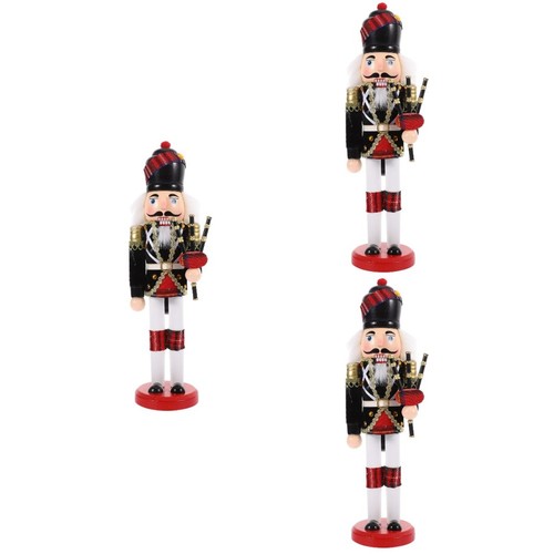 3pcs wooden nutcracker xmas - 3pcs,