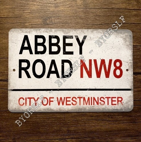 Metal sign abbey road - abbey, city