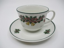 JOHNSON BROTHERS VICTORIAN CHRISTMAS CUP & SAUCER -1883 - 2 5/8"  1009F