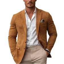 Leather Suede Blazer Jacket