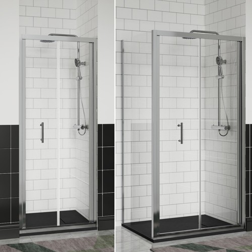 Chrome fold shower - bi-fold,