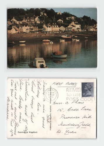 Vintage postcard evening - postcard, at
