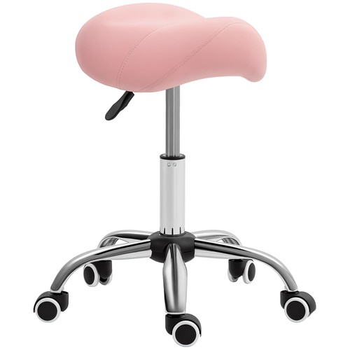 Homcom leather saddle stool - saddle,