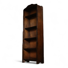 Vintage Oak Narrow Waterfall Open Bookcase