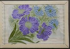 Scarce LOVE IN A MIST Light Blue and SCABIOUS Kensitas Wix Postcard Silk Flowers