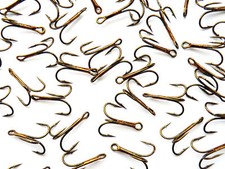 50 SZ 6 BARBED TREBLE HOOKS pike sea fishing trebles