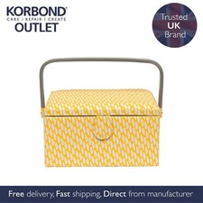 Korbond Sewing Basket - Medium Sewing Box - Yellow Leaf - Slight Imperfection