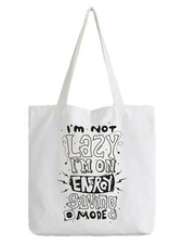 Not Lazy Funny Tote Bag Shopping Shop Energy Saving Alternative Cool Gift Joke