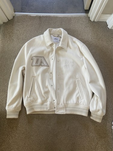 Men zara cream varsity - zara,