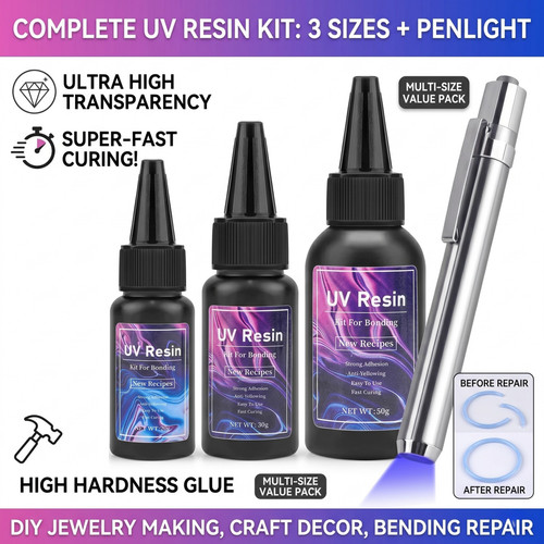 Clear epoxy resin glue fast - clear, uv