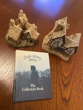 David Winter Cottages, Green Dragon Pub, Tudor Manor House & Collector’s Book