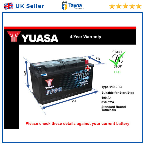 Efb car battery fits - efb,