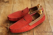 Hugo Boss Red Suede Driving Shoes Loafers Men's UK 7 EU 41 US 8
