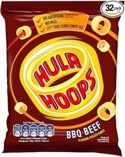 Hula Hoops BBQ Beef Flavour NEW BOX SIZE Box of 32 x 34g BBQ Beef