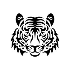Tiger head large - head, sticker