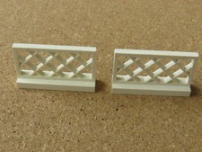 2 WHITE LEGO 1x4x2  LATTICE FENCE, PANELS. PART NUMBER 3185