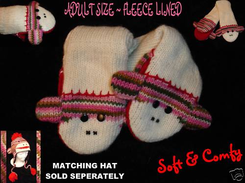Sock monkey mittens pink - monkey,