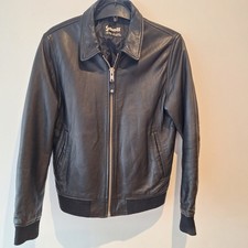 Schott Black Leather Bomber