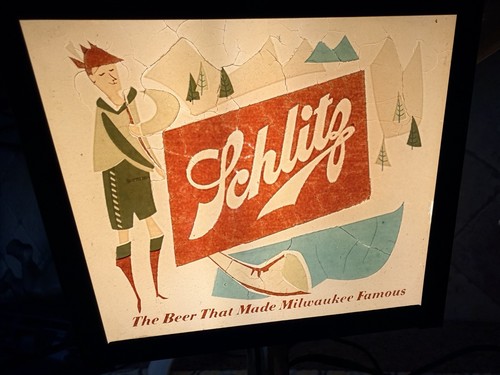 Vintage schlitz beer sign lit - schlitz,
