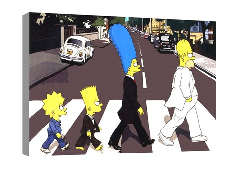 Simpsons beatles canvas wall - simpsons,