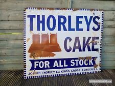 Genuine Early THORLEYS CAKE Enamel Sign Advertising LARGE 32" x 27"