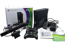 Xbox 360 Console With Kinect 4gb Console + 2 Controllers Black Tested & Working