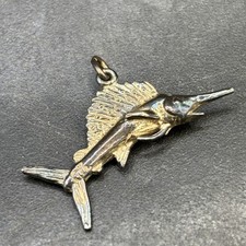 MARLIN Antique Bracelet Charm 3.5g Miniature 30mm Pendant Sports Fish