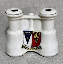 Crested Ware SWAN china model of  Binoculars / field glasses  SPALDING crest