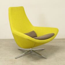 B&B Italia Metropolitan ME100 Mustard/Grey Swivel Lounge Chair with Grey Seating