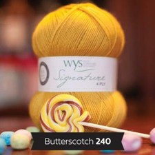 WYS Signature 4 ply Sweet Shop Knitting Wool Yarn 100g - 240 Butterscotch