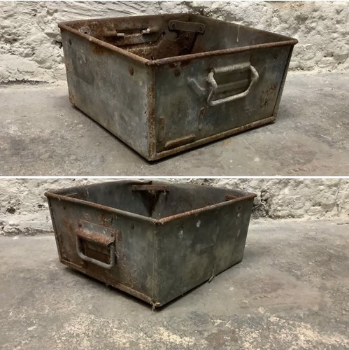 Vintage galvanised metal - , tote
