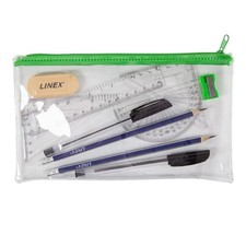 Linex clear exam pencil case - clear,