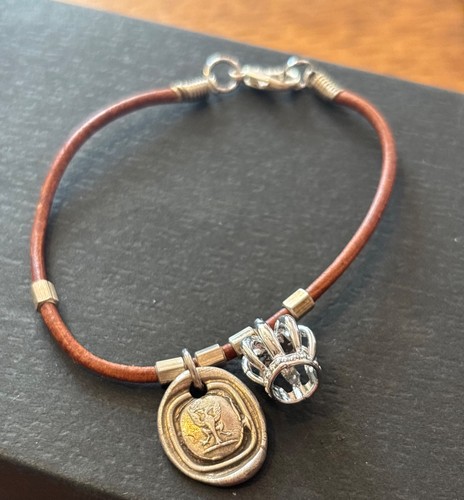 Charm bracelet with leather - charm,