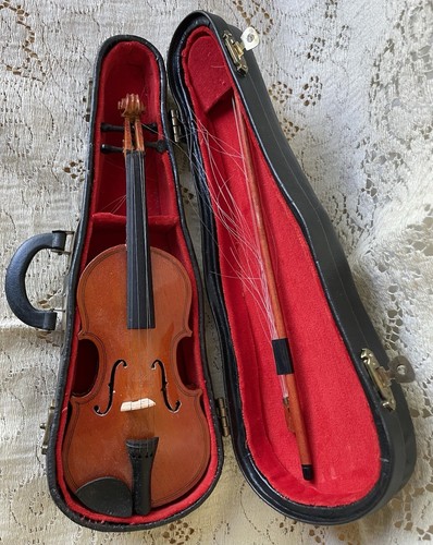 Mini toy violin bow - violin,, case