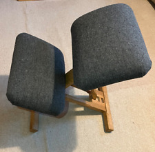 Posture adjustable sit/kneel chair, hand crafted from Ash by Lin & Nigel Mason