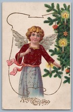 Postcard Christmas Unusual Red