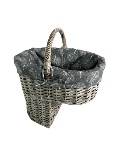 Grey wash wicker stair - wicker, basket