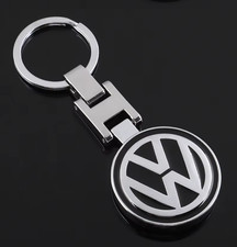 VW Volkswagen Metal Key Ring Double Sided Keychain keyring Black & Chrome