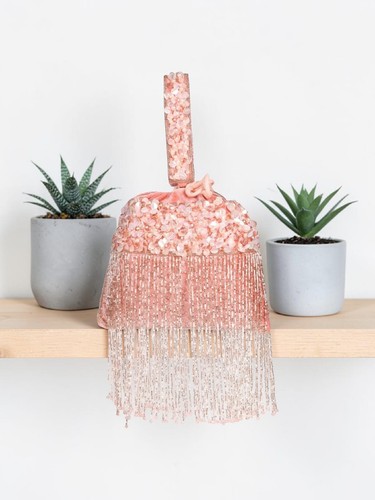 Evening clutch hand bag - evening, fringe