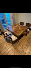 Antique walnut dining table and chairs