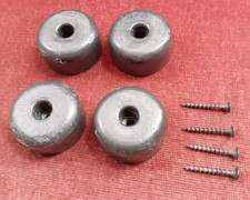 4 x Dark Grey Round Plastic