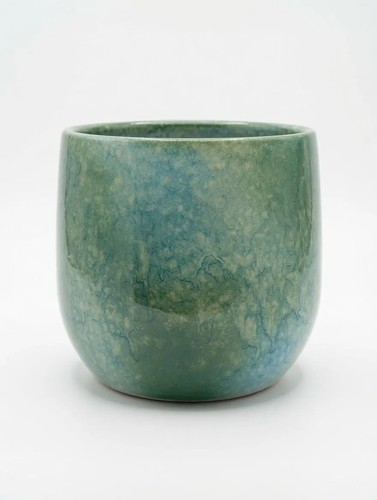 Blue matte ceramic plant - plant, pot