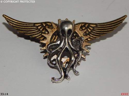 Steampunk goth brooch badge - goth,