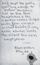 MARC BOLAN Signed Note - Pop /