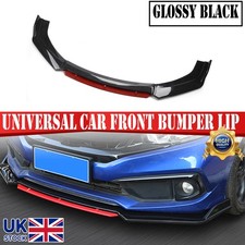 Gloss Black Front Bumper Splitter Lip Body Kit Universal For VW Golf MK5 MK6 MK7